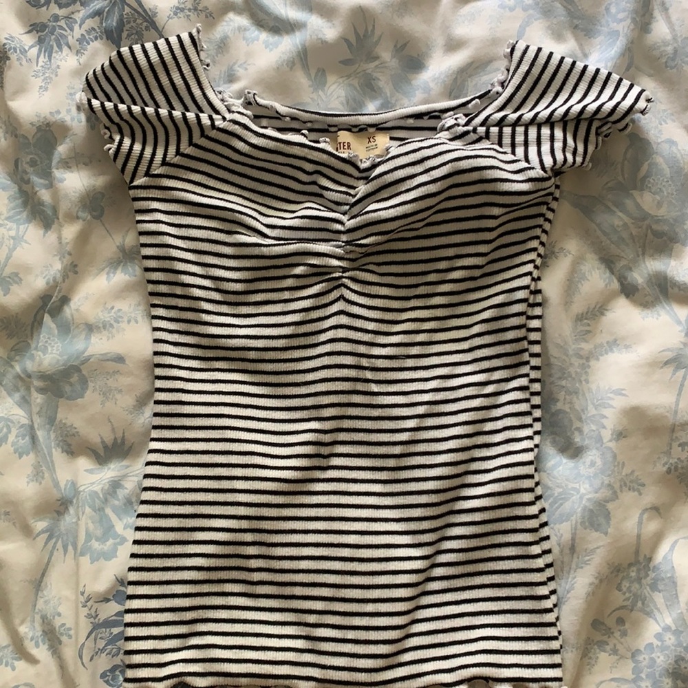 Hollister off the shoulder striped crop top